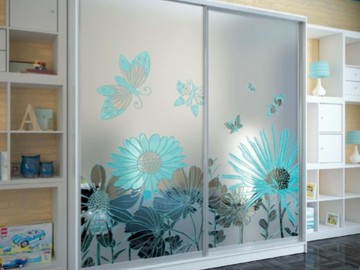 Контурный витраж с цветами